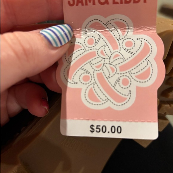 Sam & Libby Samantha Combat Boots 8 New Faux Leather Zip Lace Up Embellished - Picture 6 of 7